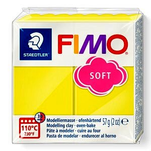 PATE POLYMERE FIMO SOFT JAUNE CITRON 57 gr REF 8020-10